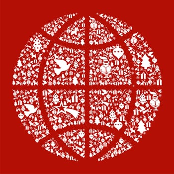 Christmas icon set in globe world icon background. Vector file available.