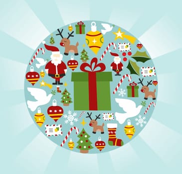 Christmas icon set in circle shape background. Vector file available.