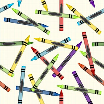 Back to school crayons pattern background. Vector file available.