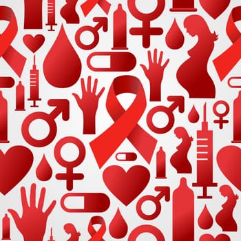 AIDS icons set pattern background. Vector file available
