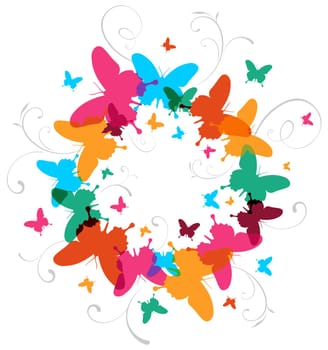 Transparency butterfly spring time concept background. Vector file available.
