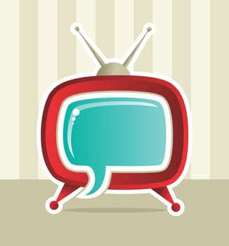 Vintage Social media web tv concept illustration.