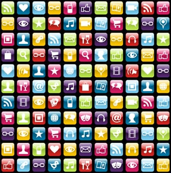 Smartphone app icon set seamless pattern background. Vector file layered for easy manipulation and customisation.