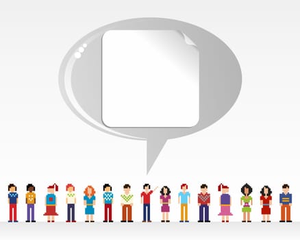 Social media network connection concept with empty label over light background. Vector file layered for easy manipulation and customisation.