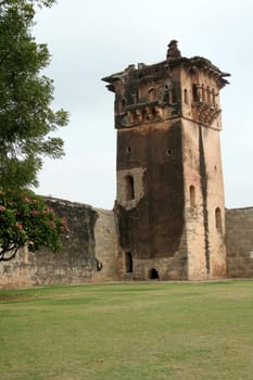 Watch Tower near queen&#039 s palace and Lotus Mahal at Hampi. Karanataka, India, Asia