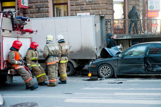 Auto crash in the St.Petersburg street, Russsia