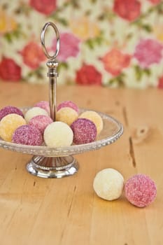 Truffles on glass étagère