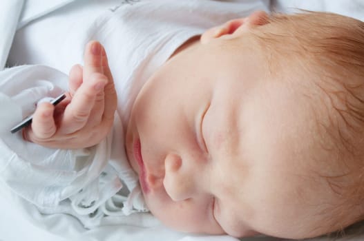 Closeup of Sleeping Newborn Baby