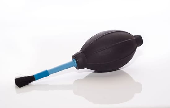 Rubber black dust blower isolated on white background