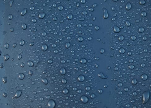 water drops on blue background background