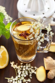 Refreshing Ginger ale lemonade with anise