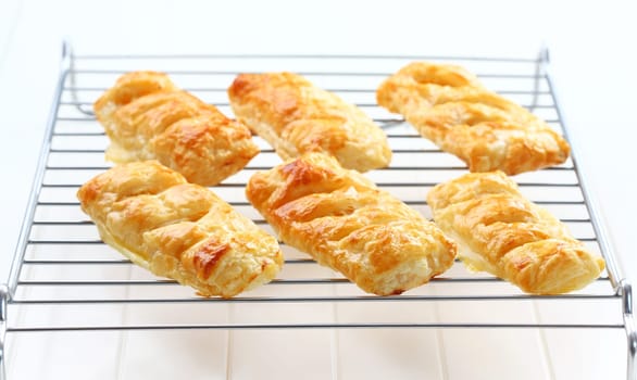 Delicious apple turnovers on tray