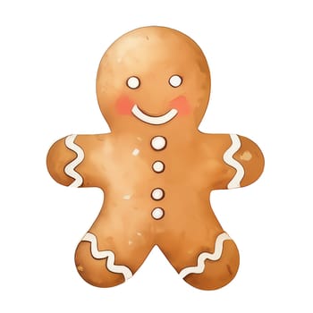 Watercolor Christmas gingerbreads Clipart, Christmas Watercolor gingerbread. AI Generated.