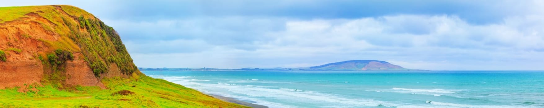 Beautiful seascape. New Zealand. Panorama