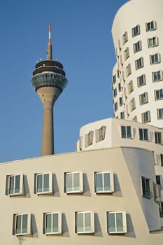 The Rhine Tower of Düsseldorf in Germany