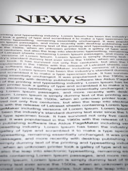 A Newspaper paper focus on News title in upper corner