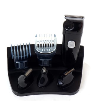 A black shaving machine isolated on white background