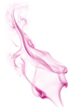 Colorful Pink Smoke isolated on white background