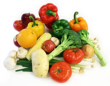 Vegetables and fruits are displayed.