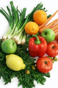 Vegetables and fruits are displayed.