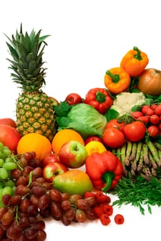This is a close-up of vegetables and fruits.