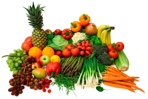 This is a wide variety of fresh vegetables and fruits.