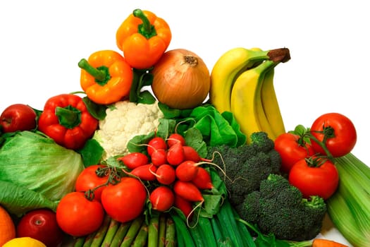 This is a close-up of vegetables and fruits.