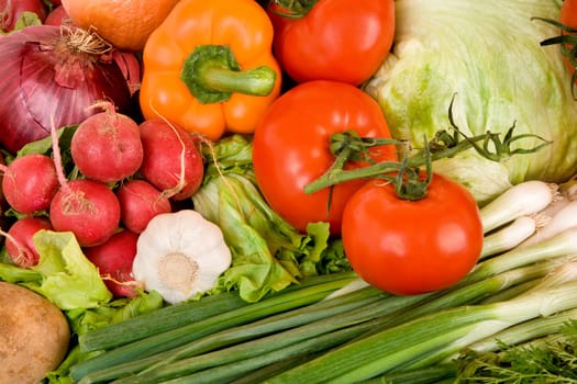 This is a close-up of colorful vegetables.