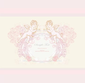 happy valentine's day card with cupid