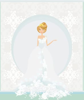 Beautiful bride in white dress card