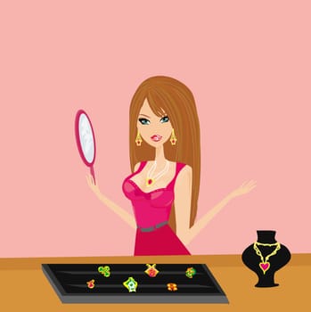 Girl and jewellerys