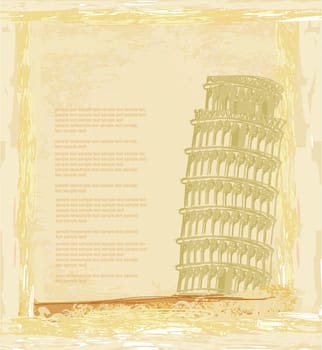 vector pisa tower grunge background