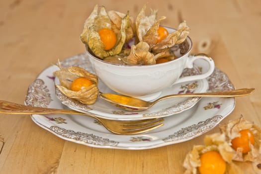 Physalis in teacup