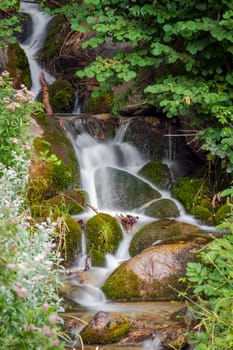 Aigüestortes National Park in the Vall de Boi, Spain. Two thousand feet the water is present