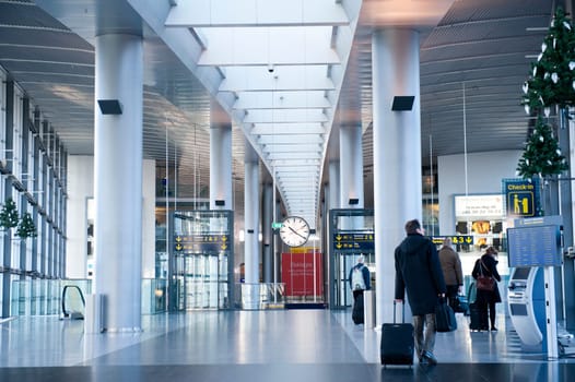 Copenhagen airport Kustrup view of inside terminal, taken on February 2012