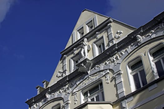 House in Hamelin at the salmon fountain