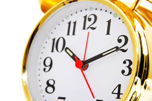 Gold shiny alarm clock face