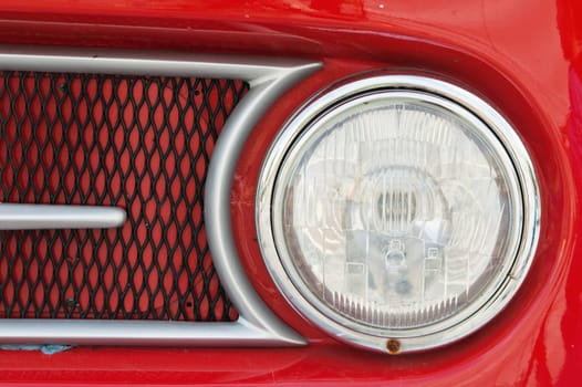 Headlight of the ancient car