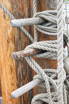 Rigging of an ancient sailing vessel