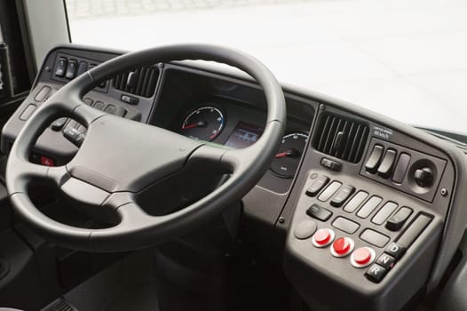 place the driver into a modern city bus