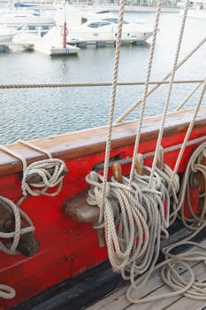 Rigging of an ancient sailing vessel