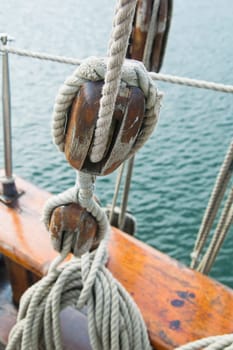 Rigging of an ancient sailing vessel