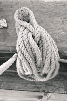 Rigging of an ancient sailing vessel
