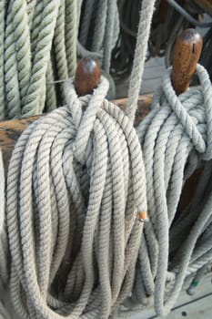 Rigging of an ancient sailing vessel