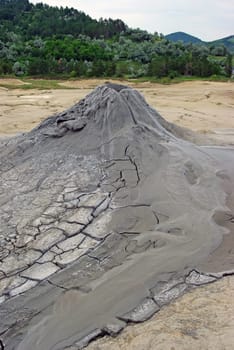 Mud volcanoes, salty water and mud eruption