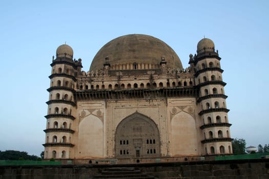 View of impressive building of Gol Gumbaz, Bijapur, Karnataka, India, Asia