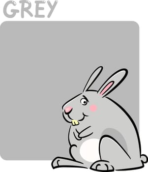 Cartoon Illustration of Color Grey and Rabbit