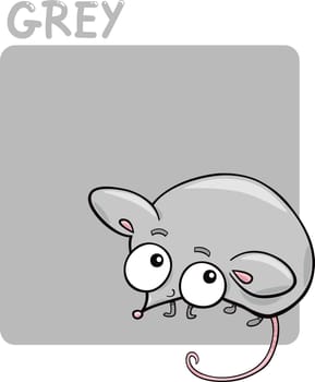 Cartoon Illustration of Color Grey and Mouse