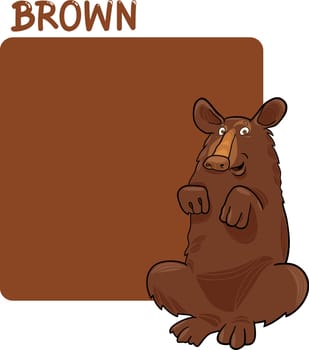 Cartoon Illustration of Color Brown and Bear