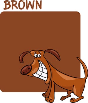Cartoon Illustration of Color Brown and Dog